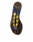 Dolce & Gabbana Elegant Blue Leather Flat Sandals