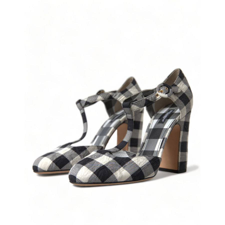 Dolce & Gabbana Chic Gingham T-Strap Pumps: Timeless Mary Jane Heels