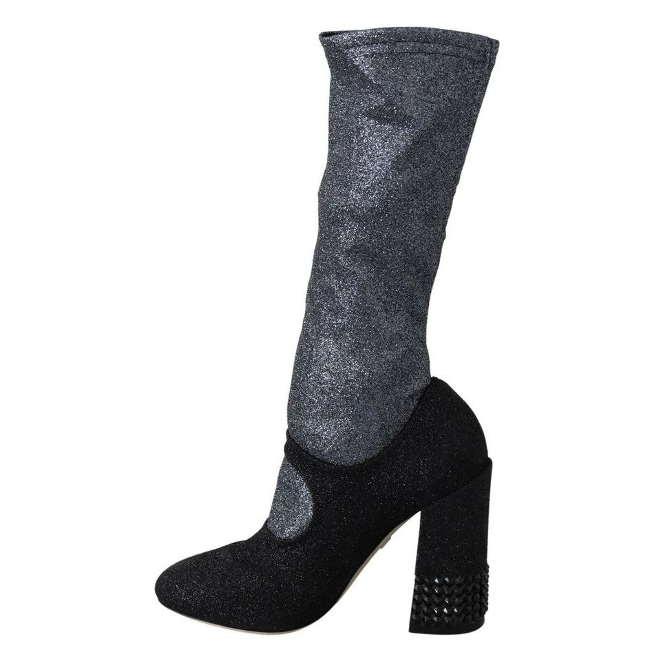Dolce &amp; Gabbana Glamorous Crystal-Embellished Booties