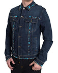 Dolce & Gabbana Embellished Turquoise Denim Jacket