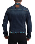 Dolce & Gabbana Embellished Turquoise Denim Jacket
