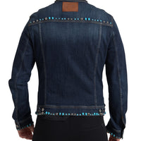 Dolce & Gabbana Embellished Turquoise Denim Jacket