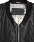 Dolce & Gabbana Elegant Black Leather Bomber Jacket