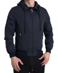 Dolce & Gabbana Elegant Blue Hooded Sweatshirt with Zip Closure
