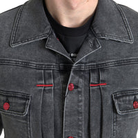 Dolce & Gabbana Elegant Gray Stretch Denim Jacket