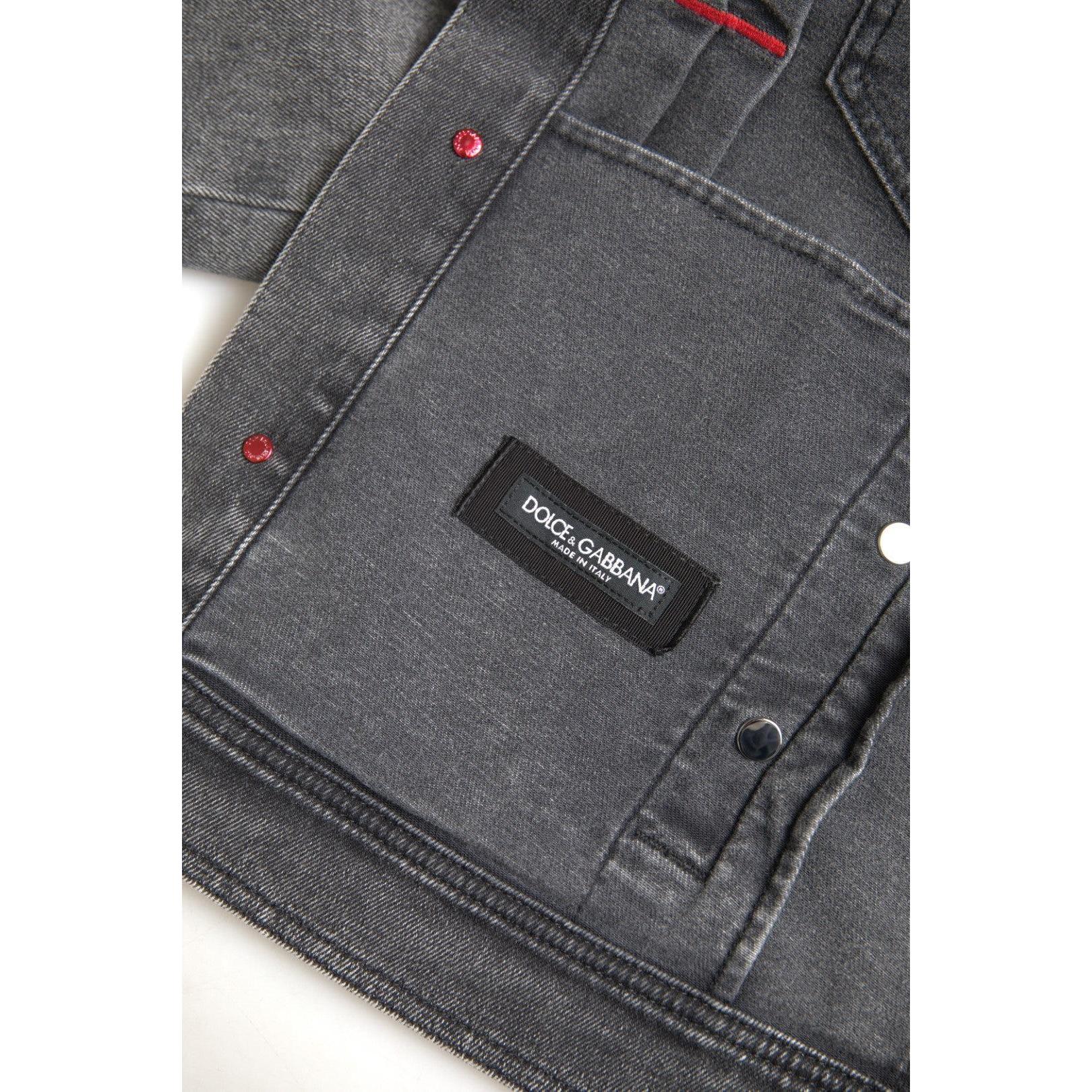 Dolce &amp; Gabbana Elegant Gray Stretch Denim Jacket