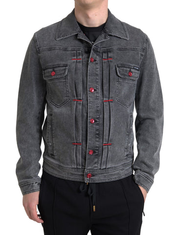 Dolce & Gabbana Elegant Gray Stretch Denim Jacket