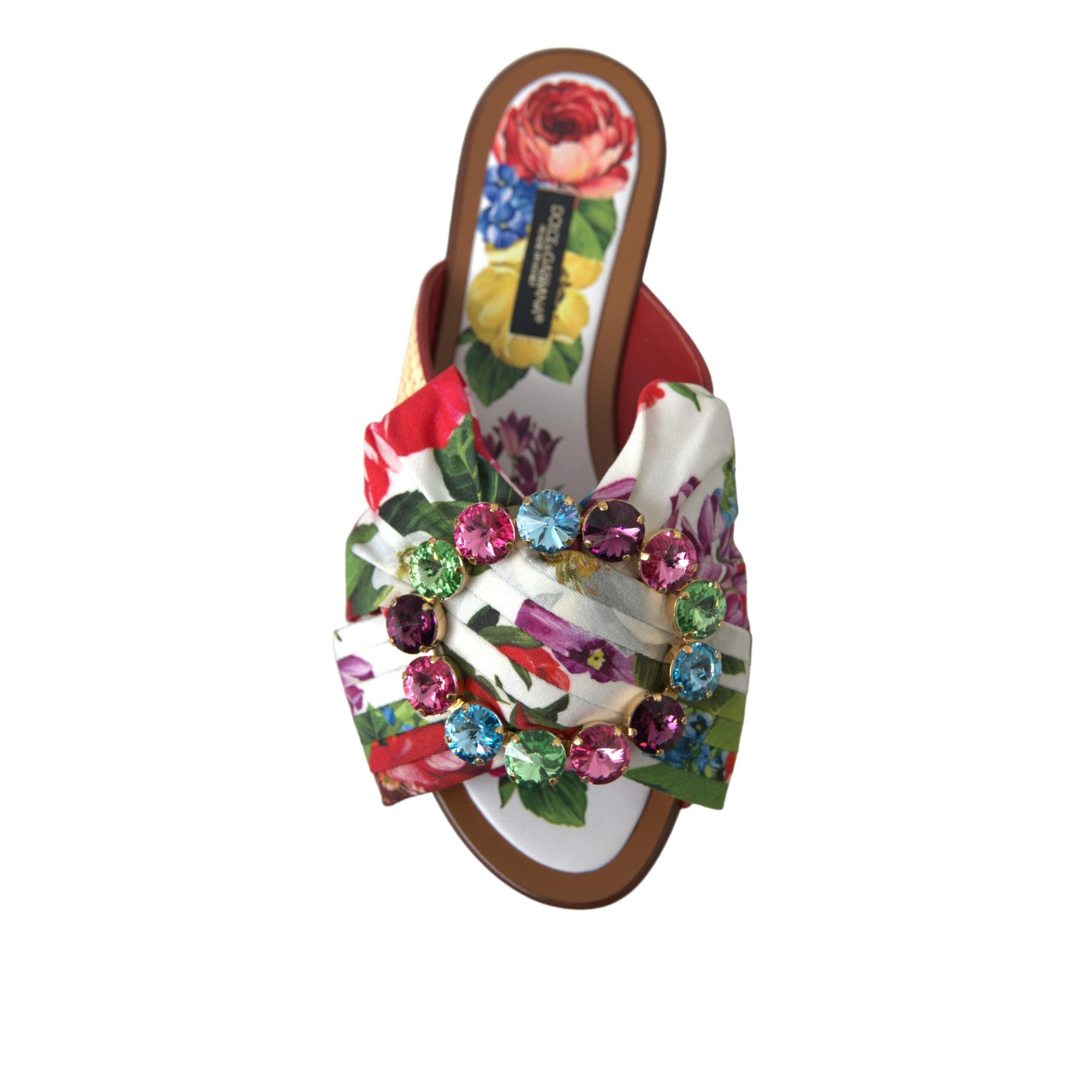 Dolce &amp; Gabbana Exquisite Floral Print Flat Sandals
