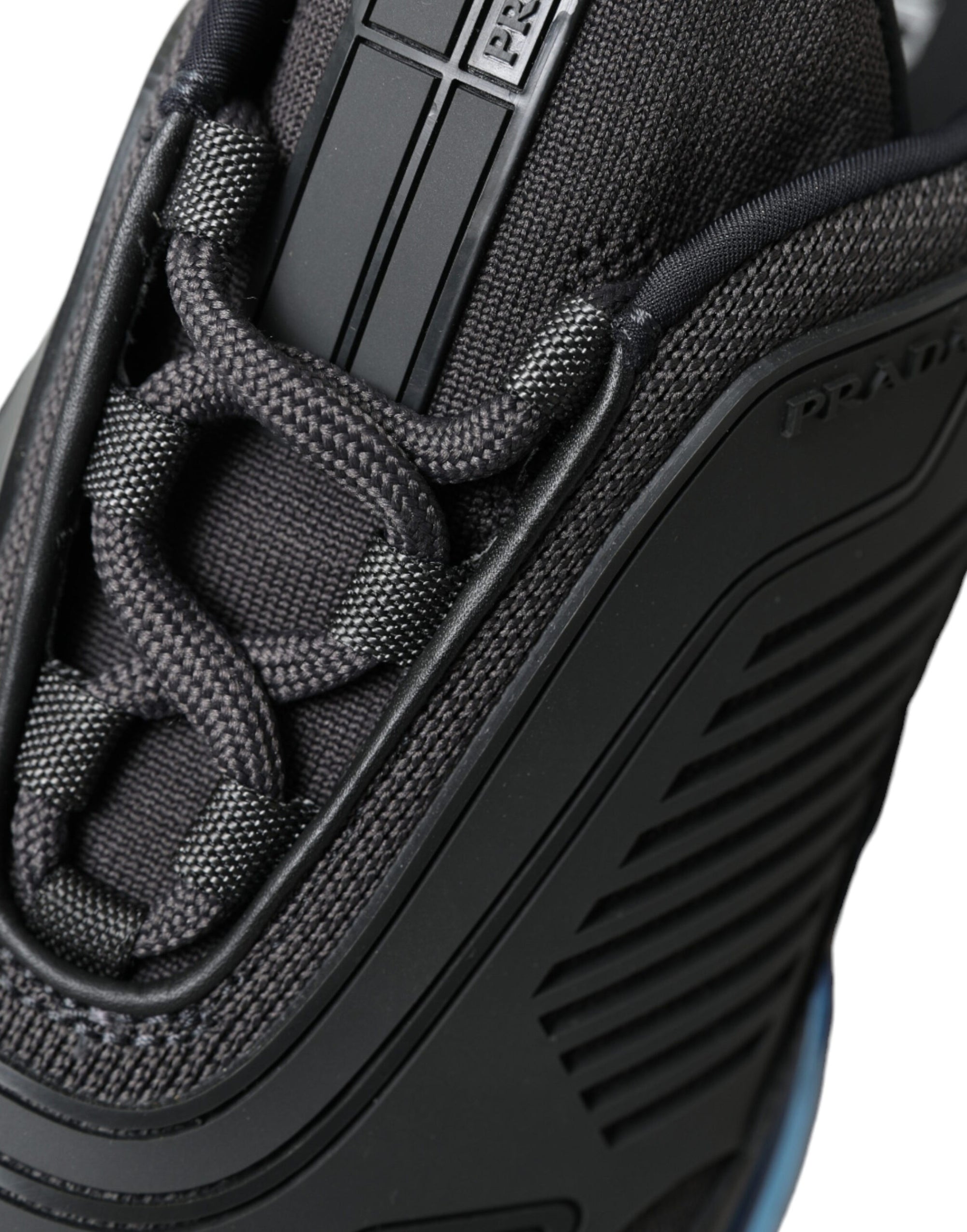 Prada Elegant Men&#39;s Black Mesh Sneakers