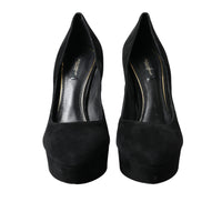 Dolce & Gabbana Black Suede Heeled Pumps Sophistication