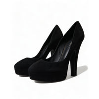 Dolce & Gabbana Black Suede Heeled Pumps Sophistication