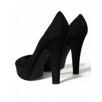 Dolce & Gabbana Black Suede Heeled Pumps Sophistication