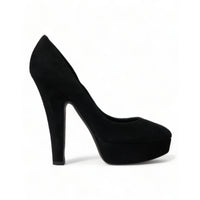 Dolce & Gabbana Black Suede Heeled Pumps Sophistication