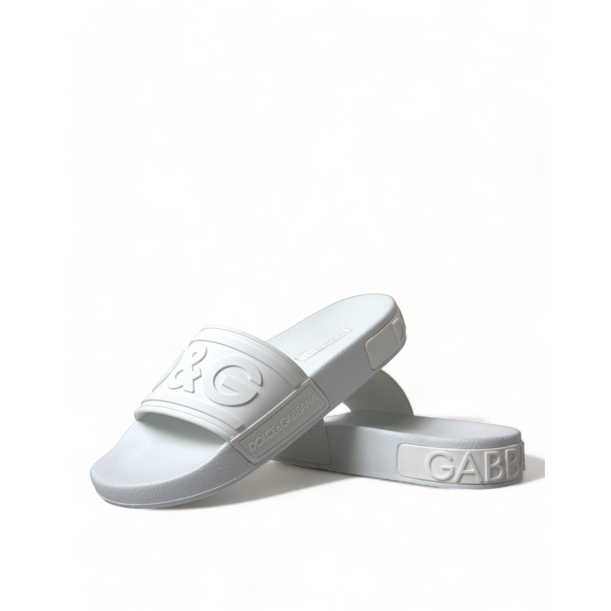 Dolce &amp; Gabbana Elegant White Logo Slides