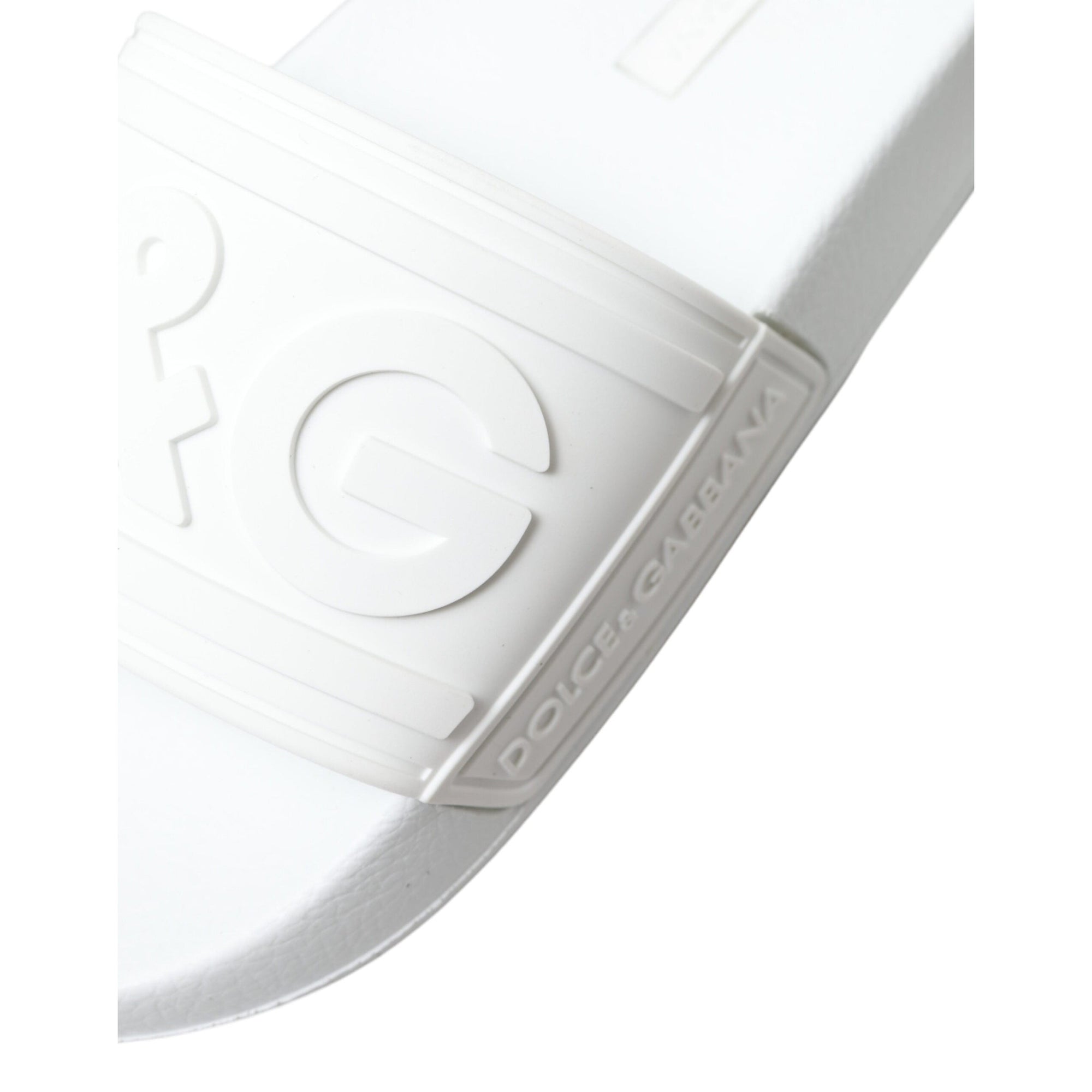 Dolce &amp; Gabbana Elegant White Logo Slides