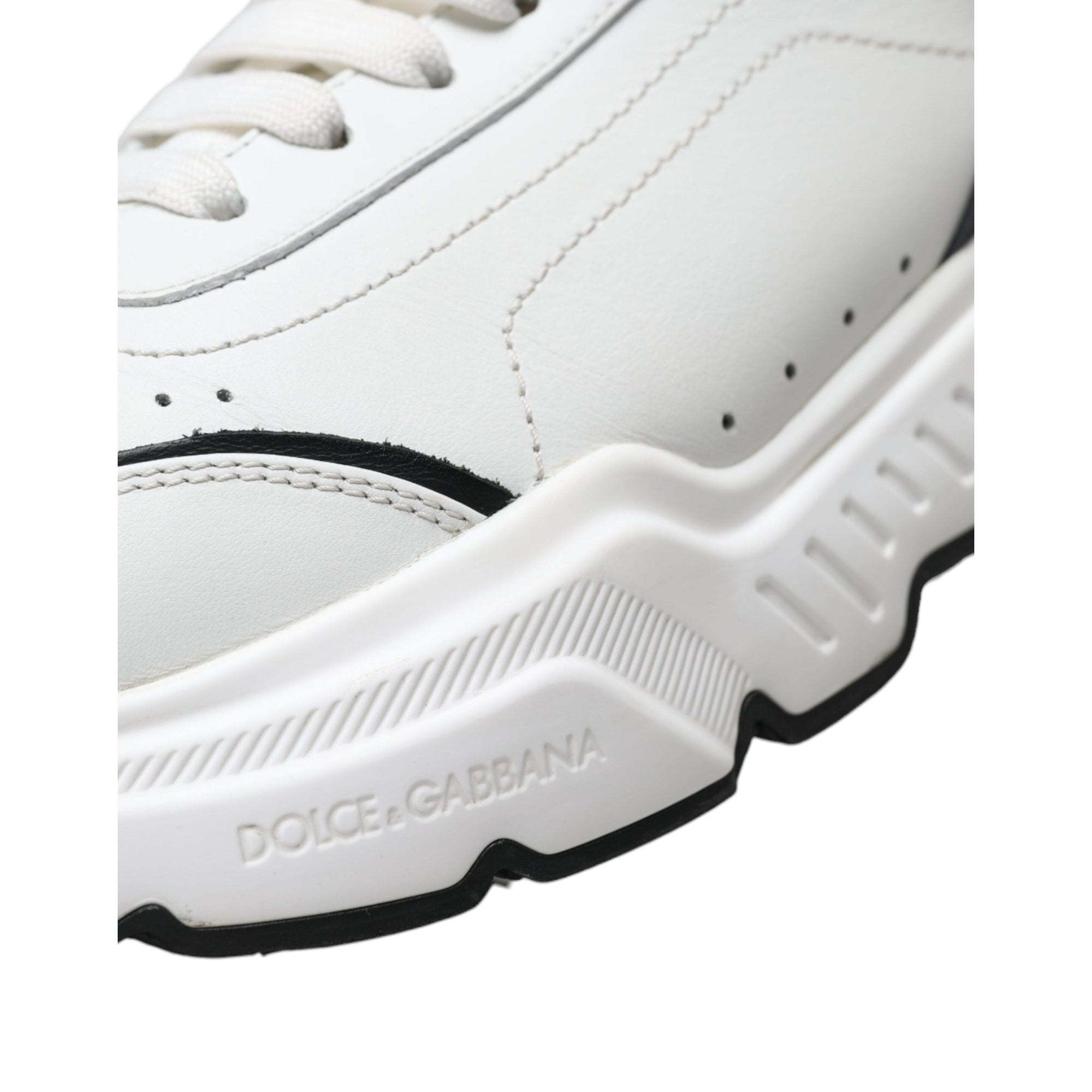 Dolce &amp; Gabbana Chic Black &amp; White Daymaster Leather Sneakers
