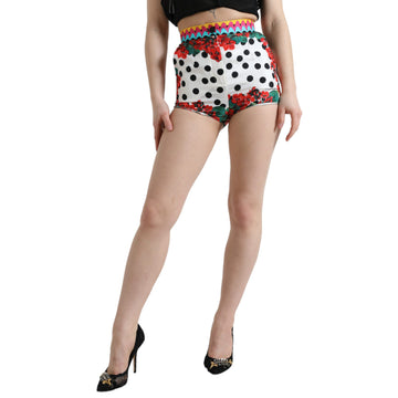 Dolce & Gabbana Multicolor Silk High Waist Hot Pants