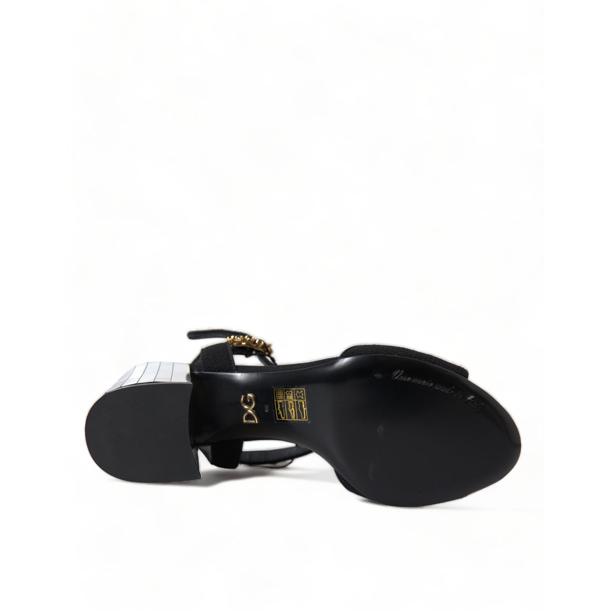 Dolce &amp; Gabbana Elegant Ankle Strap Sandals with Mirror Heels