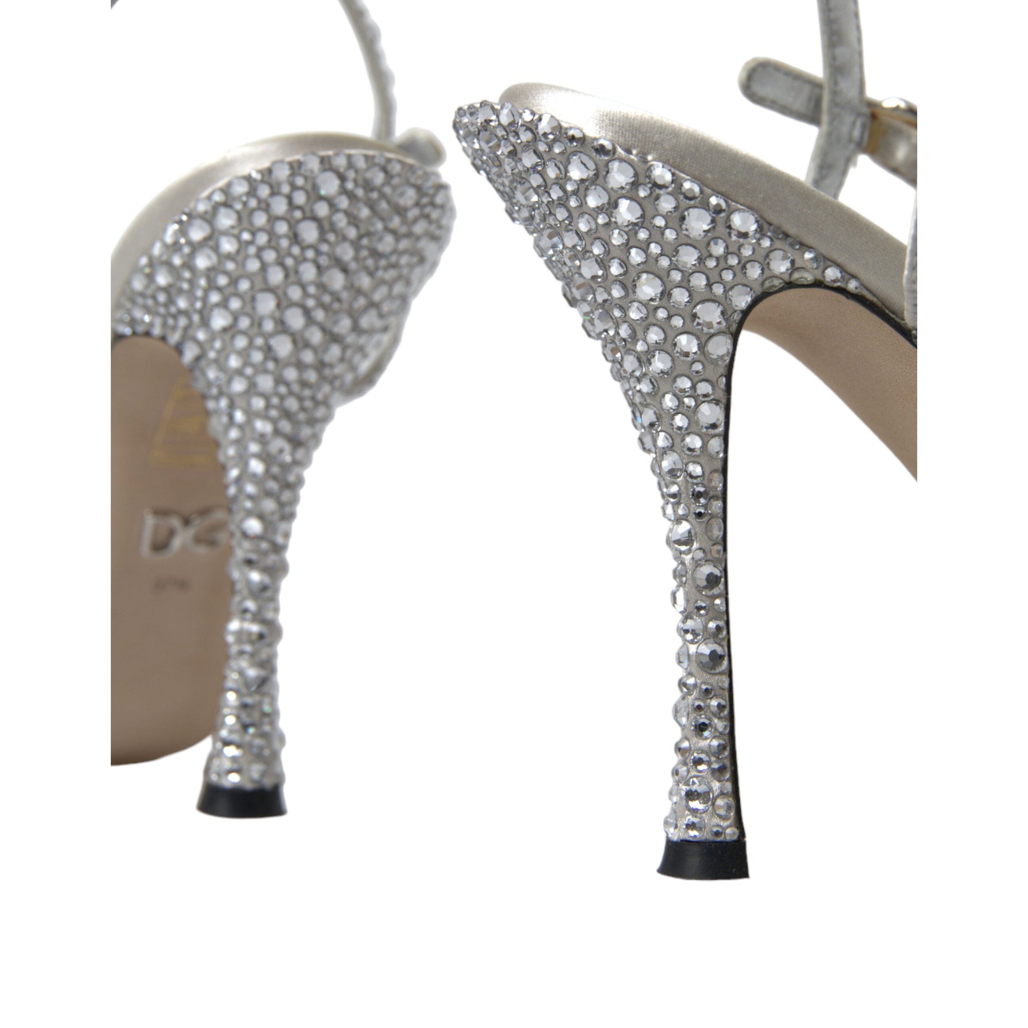 Dolce &amp; Gabbana Elegant Crystal Embellished Heels Sandals