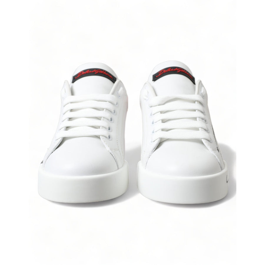 Dolce & Gabbana Elegant White Leather Portofino Sneakers