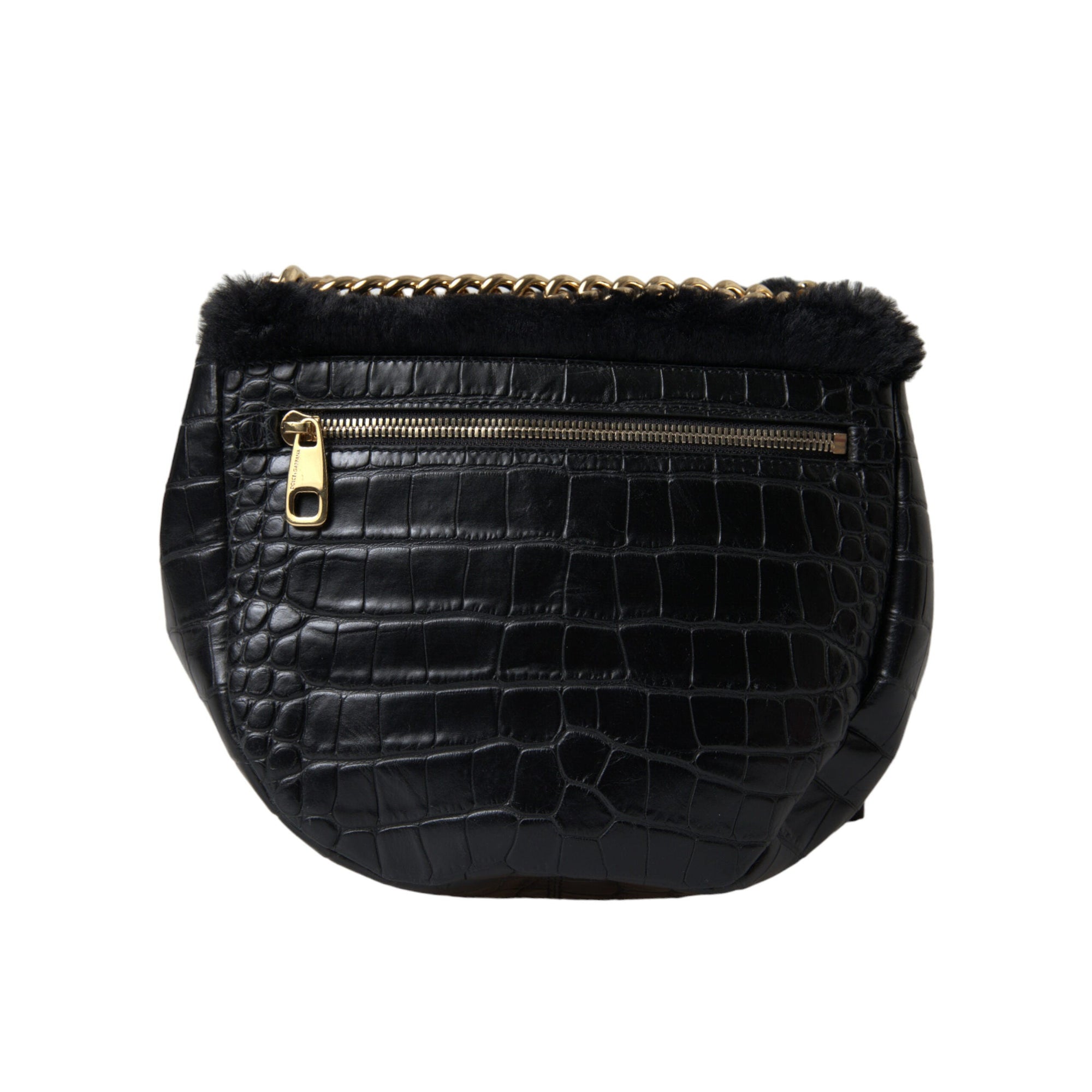 Dolce &amp; Gabbana Exquisite Croc-Embossed Panther Shoulder Bag