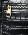 Dolce & Gabbana Exquisite Croc-Embossed Panther Shoulder Bag