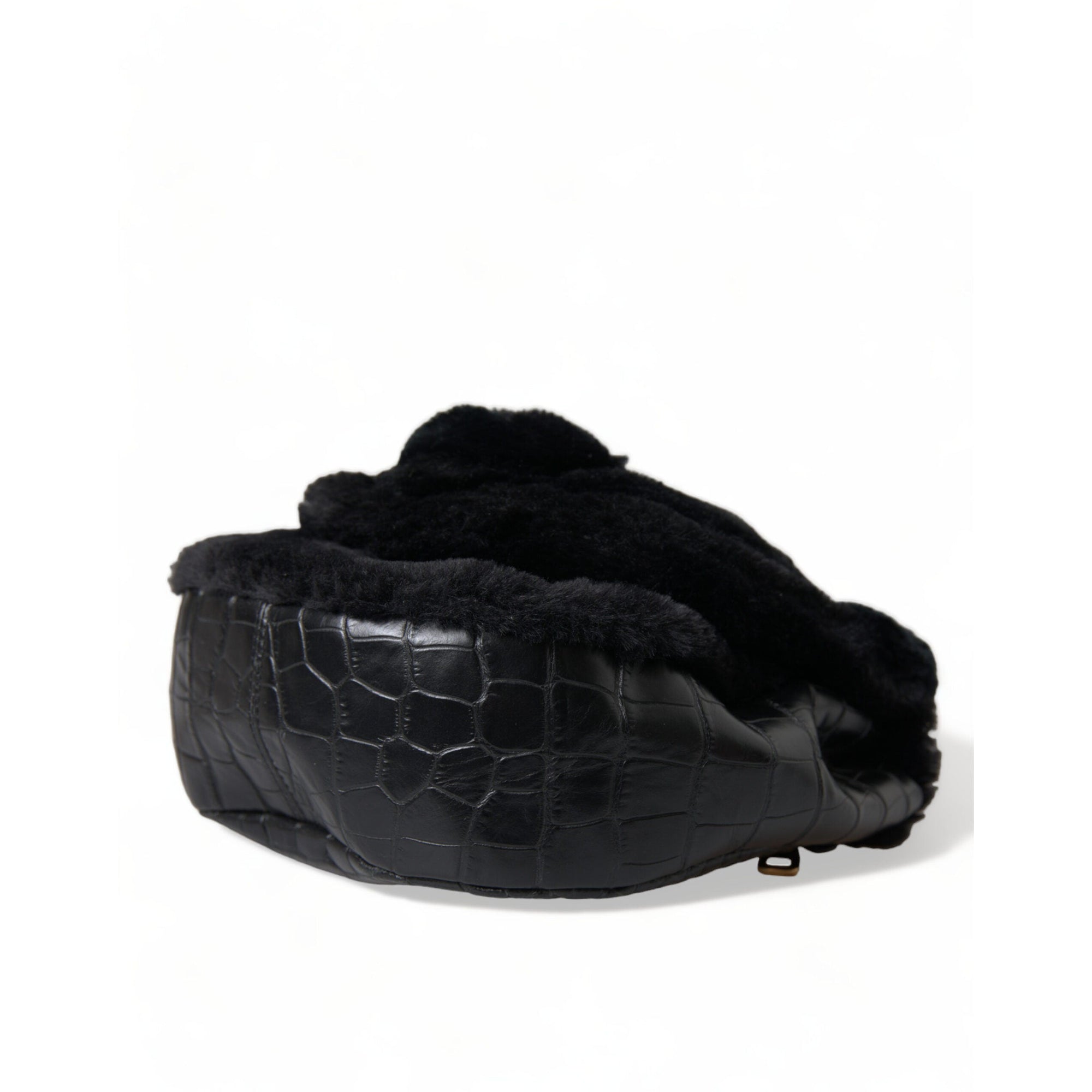 Dolce &amp; Gabbana Exquisite Croc-Embossed Panther Shoulder Bag