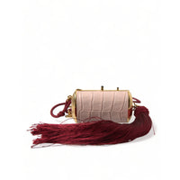 Dolce & Gabbana Exotic Pink Leather Mini Mirror Bag with Tassel