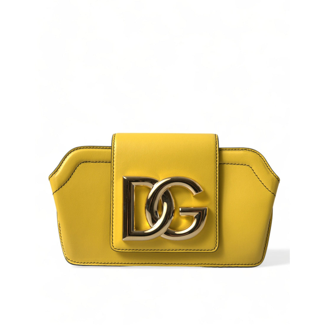 Dolce & Gabbana Exquisite Yellow Leather Eyewear Case