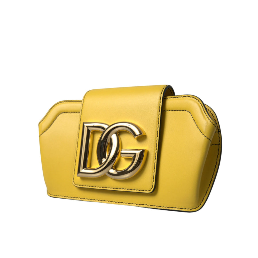 Dolce & Gabbana Exquisite Yellow Leather Eyewear Case