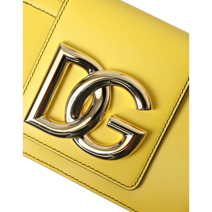 Dolce & Gabbana Exquisite Yellow Leather Eyewear Case