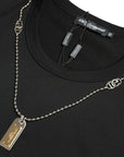 Dolce & Gabbana Sleek Cotton Round Neck T-Shirt with Chain Detail