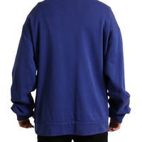 Dolce & Gabbana Royal Blue Cotton Crewneck Sweater