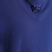 Dolce & Gabbana Royal Blue Cotton Crewneck Sweater