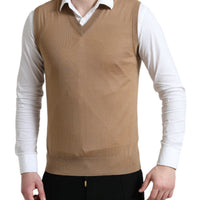 Dolce & Gabbana Elegant Sleeveless V-Neck Wool Sweater