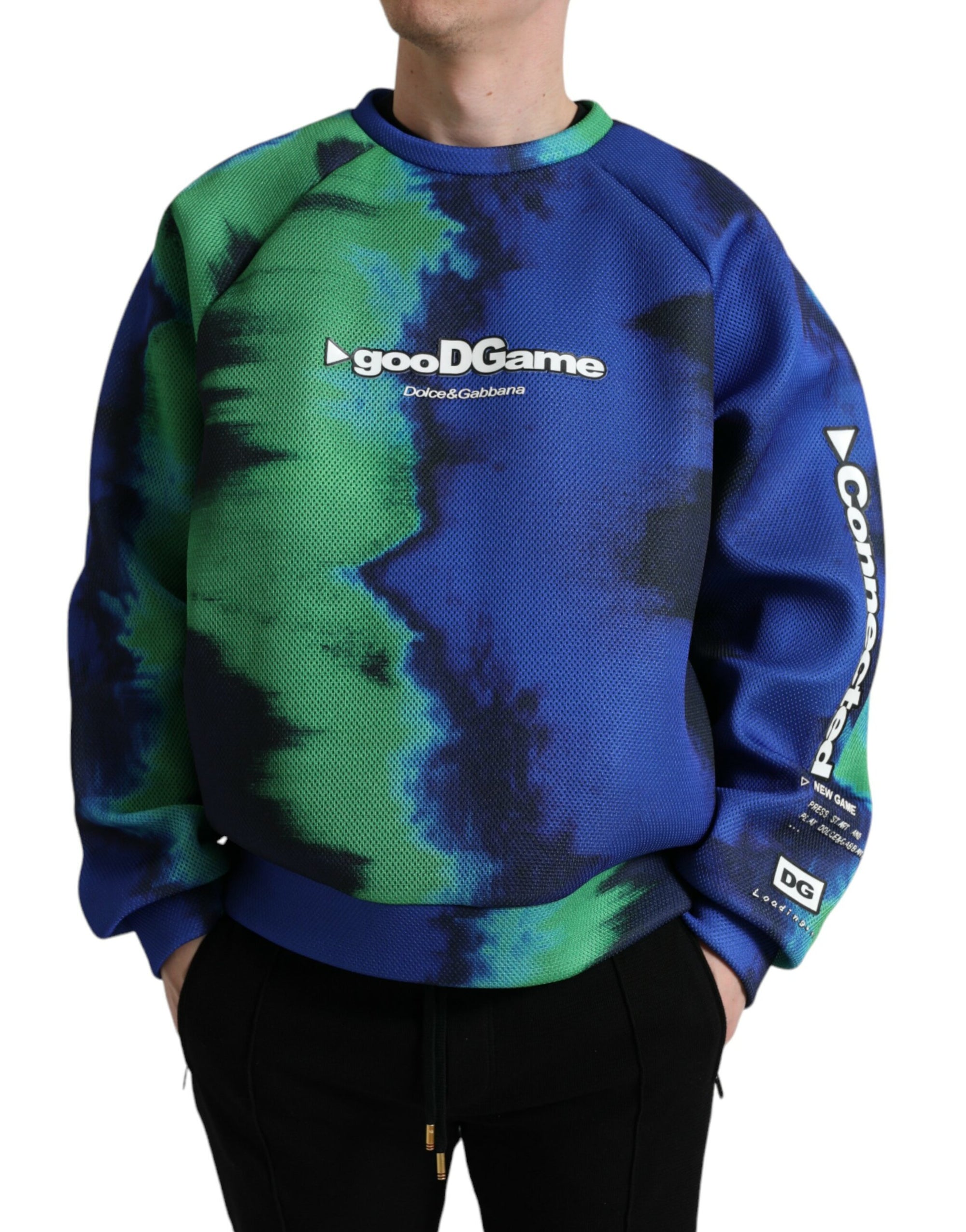 Dolce &amp; Gabbana Multicolor Graphic Crew Neck Pullover Sweater