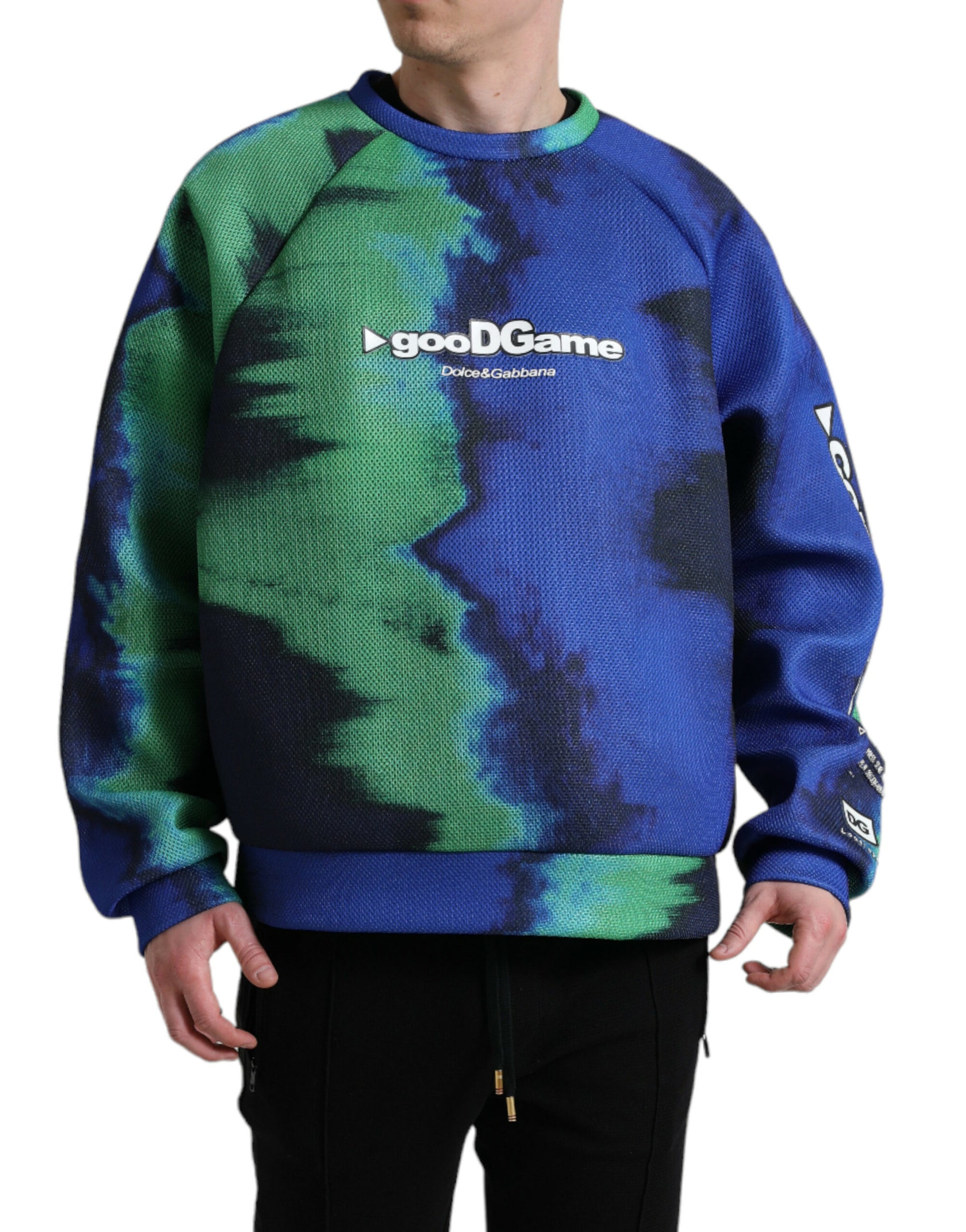 Dolce &amp; Gabbana Multicolor Graphic Crew Neck Pullover Sweater
