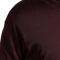 Dolce & Gabbana Maroon Turtleneck Viscose Sweater