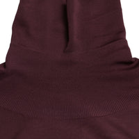 Dolce & Gabbana Maroon Turtleneck Viscose Sweater