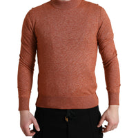 Dolce & Gabbana Silk-Cashmere Orange Crew Neck Sweater