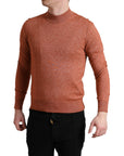 Dolce & Gabbana Silk-Cashmere Orange Crew Neck Sweater
