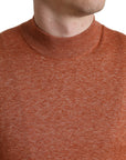 Dolce & Gabbana Silk-Cashmere Orange Crew Neck Sweater