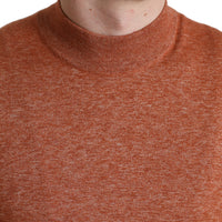 Dolce & Gabbana Silk-Cashmere Orange Crew Neck Sweater