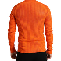 Dolce & Gabbana Sleek Sunset Orange Knitted Pullover Sweater