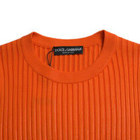 Dolce & Gabbana Sleek Sunset Orange Knitted Pullover Sweater