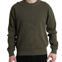 Dolce & Gabbana Elegant Green Crew Neck Cotton Sweater