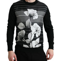 Dolce & Gabbana Elegant Floral Print Crew Neck Sweater