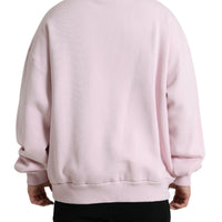 Dolce & Gabbana Elegant Pink Crew Neck Logo Sweater