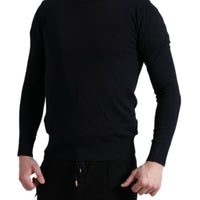 Dolce & Gabbana Elegant Blue Cotton Pullover Sweater