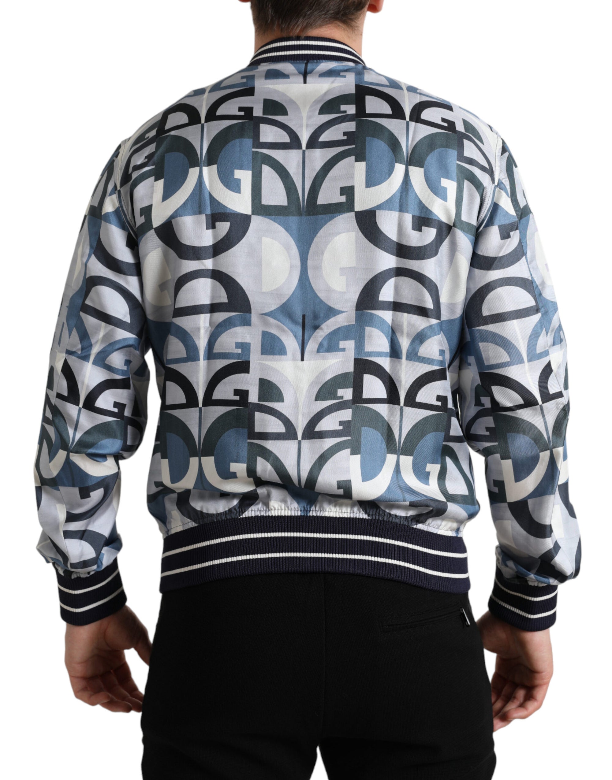 Dolce &amp; Gabbana Multicolor Silk Bomber Jacket - Classic Elegance